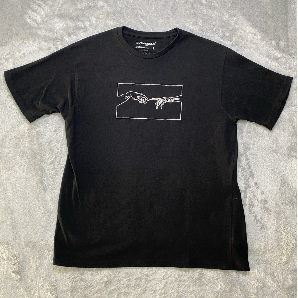 Seven Souls Graphic T-Shirt Mens Large Black Creation Of The Universe Art Tee